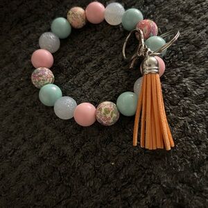 Hand Crafted Pastel Beaded Bracelet with Tassel
